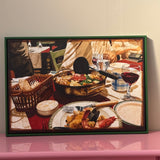 Nonna’s Kitchen 1984, large framed Italian kitchen painting