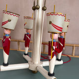 Rare 1950's Jacques Adnet Soldiers by Suzanne Bonnichon wooden chandelier