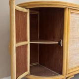 Italian 1970s yellow bamboo and cane sideboard