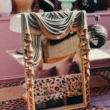 Italian carved drape mirror C.1980