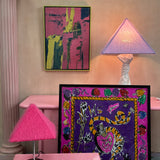 Rare 1980s Escada framed silk tiger scarf