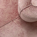 Italian 1970s recovered pink conversation chair in Dedar Darwinista, a metallic jungle velvet