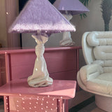 Rare pair of 1970s John Dickinson drape, knotted table lamps