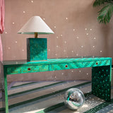 Rare 1970s Vivai Del Sud green console and matching lamp (sold as a set)
