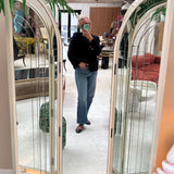 1970s Italian signed full length free standing mirror by Beppe Vida