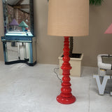 1970s Italian Orange red ceramic floor lamp