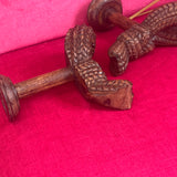 Pair of chunky Italian knot detail coat hooks C.1950