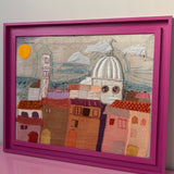 Rome, 1972. Silk framed tapestry