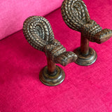 Pair of chunky Italian knot detail coat hooks C.1950