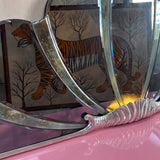 Italian 1980s large shell light up mirror