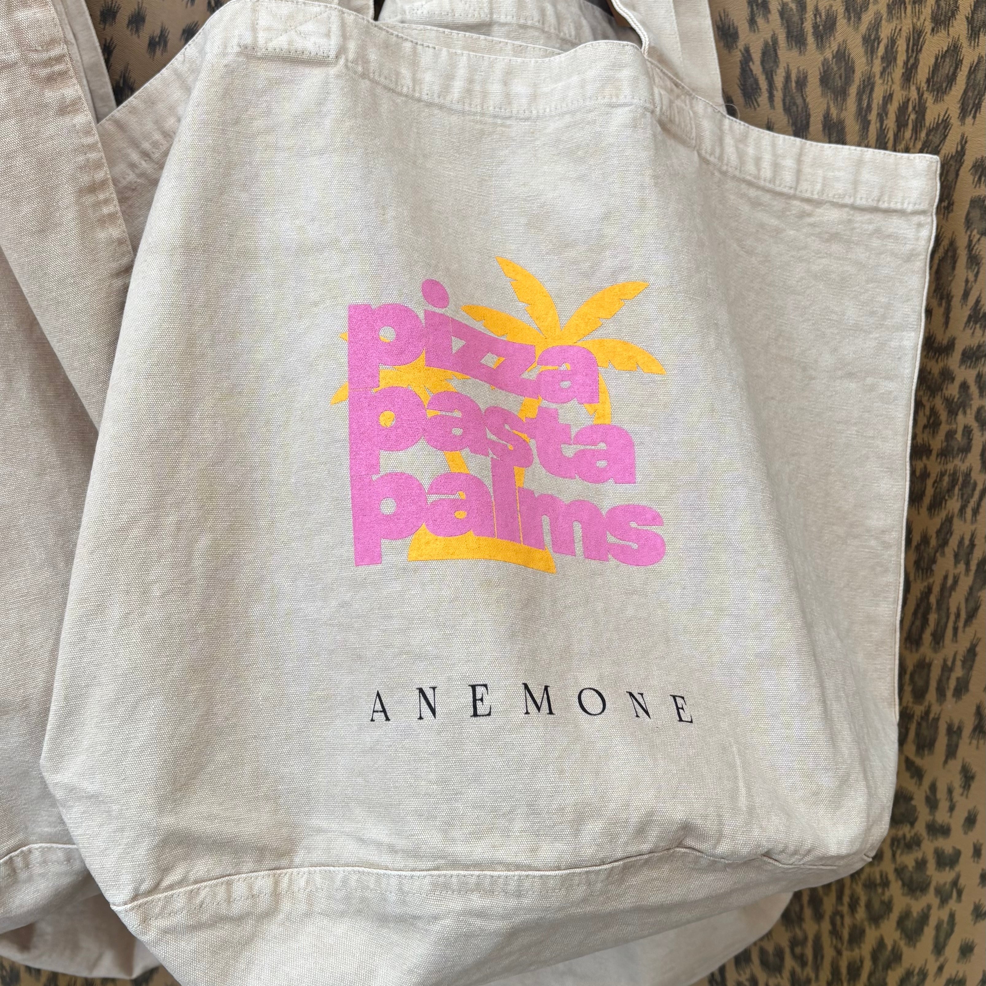 PIZZA•PASTA•PALMS 100% recycled cotton beach bags