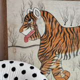 1960s Framed Tibetan tiger painting
