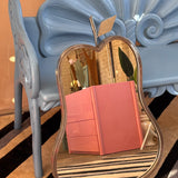 1930s heavy steel pear shape mirror