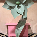 Huge rare 1990s sage green flower floor lamp