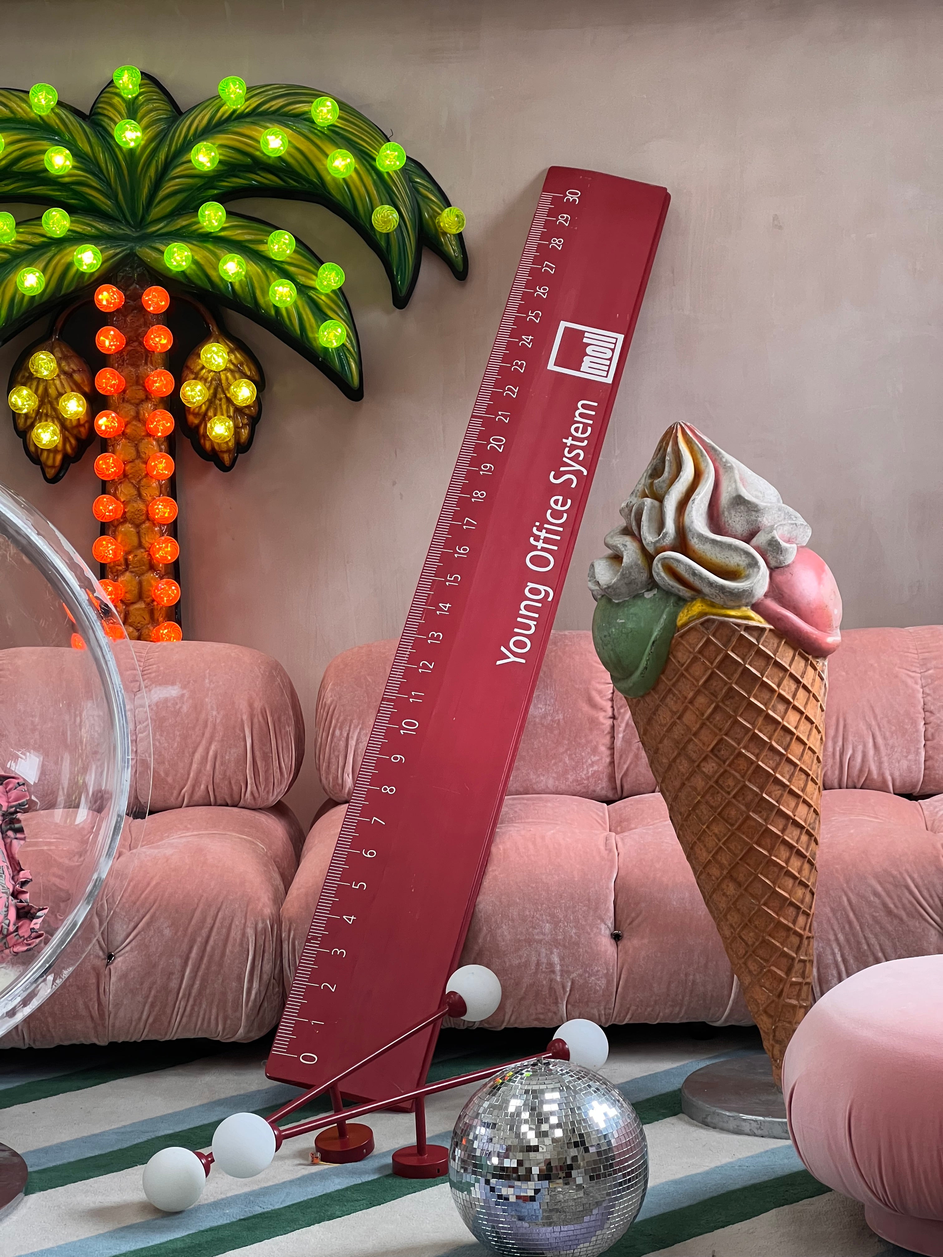 Giant German 1970s 7ft red ruler – Anemone Interiors