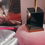 Angelo Lelli ~ Arredoluce large smoked mirror lamp C.1970