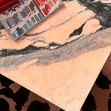 1970s Italian pink/peach marble coffee table