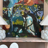 1972 French oil painting signed M Charralde ‘waterfall’