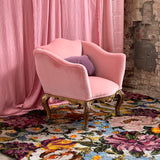 Large wool 1950s floral rug