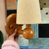 Chunky Italian 1970s pine wall lights ~ sold separately