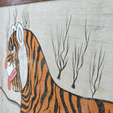 1960s Framed Tibetan tiger painting