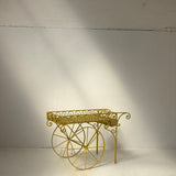 1950s large Italian yellow flower / outdoor drinks cart