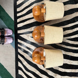 Chunky Italian 1970s pine wall lights ~ sold separately