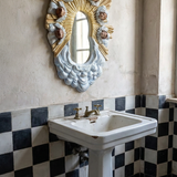 1970s Capodimante Italian porcelain cherub mirror