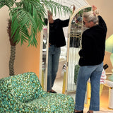 1970s Italian signed full length free standing mirror by Beppe Vida