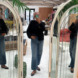 1970s Italian signed full length free standing mirror by Beppe Vida