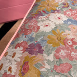 1950s Black Iron upholstered floral bench