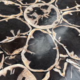 Rare 1970s Fossilised Wood Mosaic Dining Table