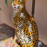 Italian 1970s large leopard lamp