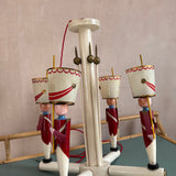 Rare 1950's Jacques Adnet Soldiers by Suzanne Bonnichon wooden chandelier