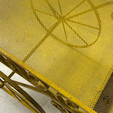 1950s large Italian yellow flower / outdoor drinks cart