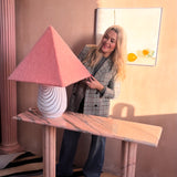 1970s Italian pink marble console table