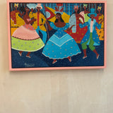 1976 Brazilian carnival oli paintings (sold as a pair)