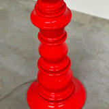 1970s Italian Orange red ceramic floor lamp