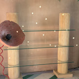 1970s Italian bamboo, glass modular shelving unit