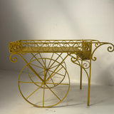 1950s large Italian yellow flower / outdoor drinks cart