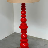 1970s Italian Orange red ceramic floor lamp
