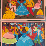 1976 Brazilian carnival oli paintings (sold as a pair)