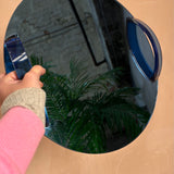 1970s Cristal Arte blue mirrored serving tray