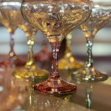 Set of 6 crystal champagne coupes Italian 1970s