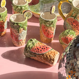 1970s Italian ceramic fruits serving set