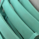 1980s Italian set of four mint green wood folding chairs
