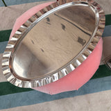 Large 1950s Italian silver plated ruffle serving tray