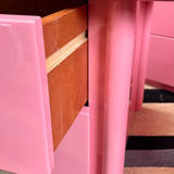 1980s handmade Italian pink bedroom furniture set