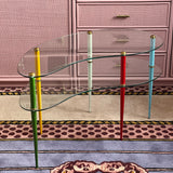 Edoardo Paoli Arlecchino coffee table with coloured legs C.1960