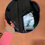 1970s Cristal Arte blue mirrored serving tray